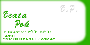 beata pok business card